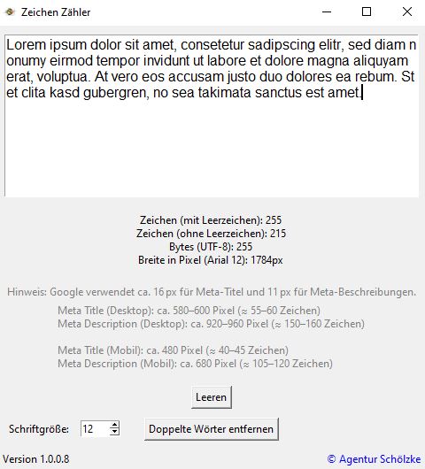 Software: Zeichen Zähler