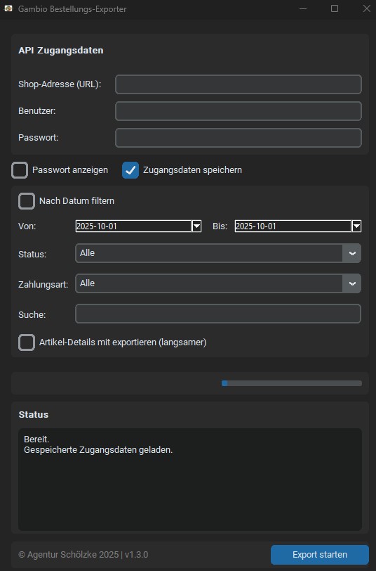 Bestellungen exportieren aus deinen Gambio Shops