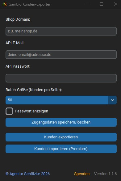Gambio Kundendaten abrufen Version 1.1.6